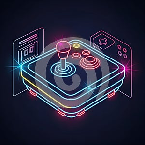 Neon Arcade Controller Illustration
