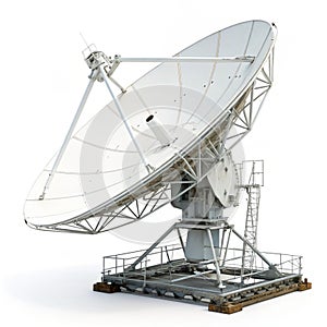 Isometric Satellite Dish Isolated on White Background