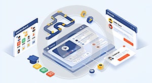 Online Education and Gamification Concept