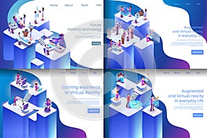 Isometric Illustration Virtual Reality Processes