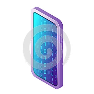 Isometric illustration web computer technology symbol smart phone