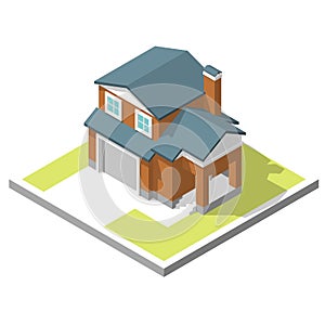 Isometric image of a private house