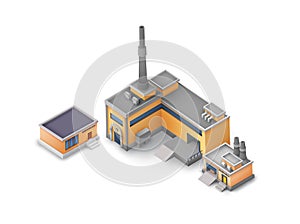 Isometric Industrial Buildings Set