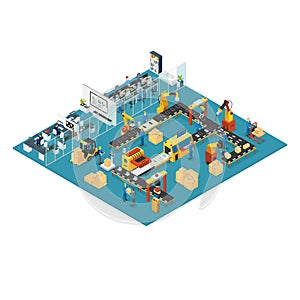 Isometric Industrial Factory Concept