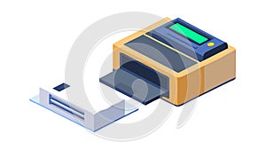 Isometric Industrial Printer, Manufacturing Logistics Printing, vector design Generative AI