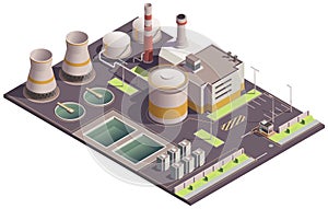 Isometric Industrial Site Composition