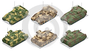 Isometric Infantry fighting vehicle. BMP, class of armored combat vehicles. American infantry fighting vehicle that is a photo