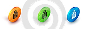 Isometric Intercom icon isolated on white background. Circle button. Vector