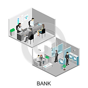 Isometric interior of bank