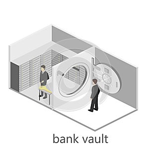 Isometric interior of bank vault