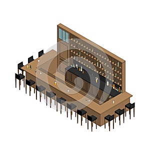 Isometric interior of bar