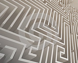 Isometric Intricacy labyrinth maze background 3d design template vector illustration