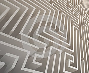 Isometric Intricacy labyrinth maze background 3d design template vector illustration photo