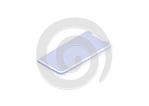 Isometric iphone x grey color on white background