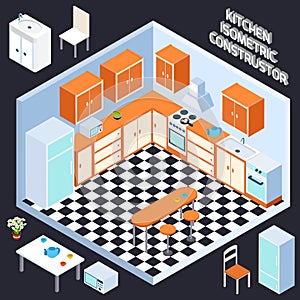 Isometric Kitchen Interior