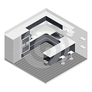 Isometric kitchen set