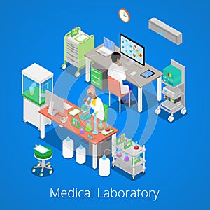 Isometric Laboratory Analysis with Medical Staff and Chemical Research