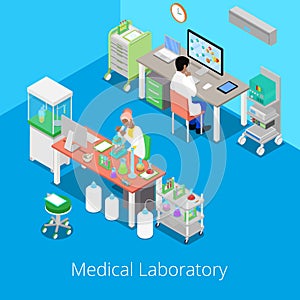 Isometric Laboratory Analysis with Medical Staff and Chemical Research