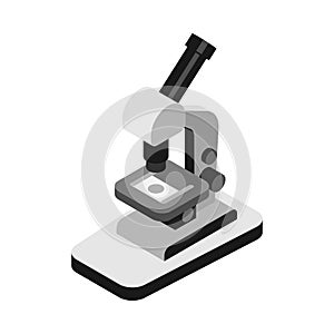Isometric Laboratory Microscope Composition