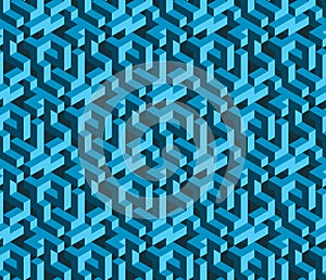 Seamless isometric labyrynth. Abstract vector pattern