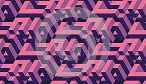 Seamless isometric labyrynth. Abstract vector pattern