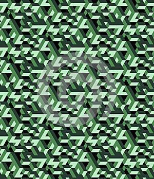 Seamless isometric labyrynth. Abstract vector pattern