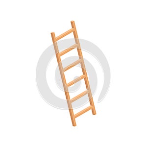 Isometric ladder stair vector staircase. Isolated ladder equipment cartoon wooden staircase