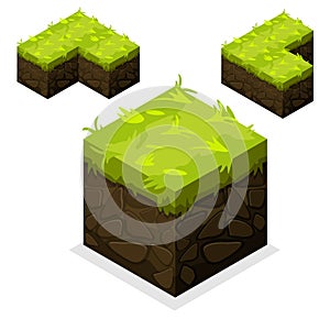 Isometric Landscape Cube unending land and grass