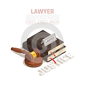 Isometric Lawyer Hammer Background