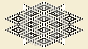 Isometric Layered Squares, Modern Geometric Pattern, vector design Generative AI