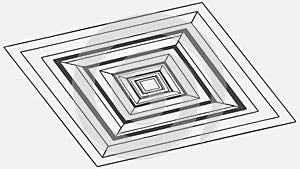 Isometric Layered Squares Pattern: Abstract Depth Design, vector design Generative AI