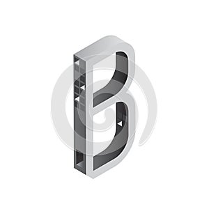 isometric letter b. Vector illustration decorative design