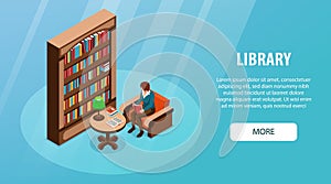 Isometric Library Banner