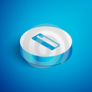 Isometric line Air conditioner icon isolated on blue background. Split system air conditioning. Cool and cold climate