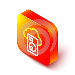 Isometric line Cloud database icon isolated on white background. Cloud computing concept. Digital service or app with