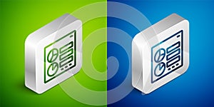 Isometric line Computer api interface icon isolated on green and blue background. Application programming interface API