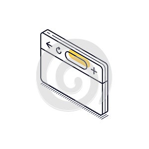 Isometric line icon of a web browser window design element