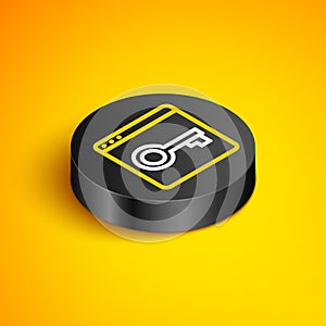 Isometric line Secure your site with HTTPS, SSL icon isolated on yellow background. Internet communication protocol