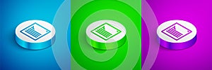 Isometric line Software, web developer programming code icon isolated on blue, green and purple background. Javascript