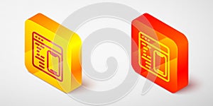 Isometric line Software, web developer programming code icon isolated on grey background. Javascript computer script