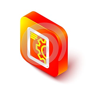 Isometric line Software, web development, programming concept icon isolated on white background. Programming language
