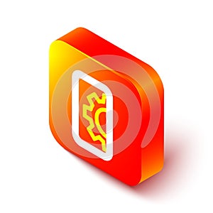 Isometric line Software, web development, programming concept icon isolated on white background. Programming language