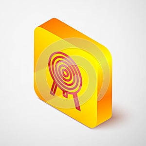 Isometric line Target icon isolated on grey background. Dart board sign. Archery board icon. Dartboard sign. Business