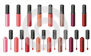 Isometric Lip gloss in the package. Glamour tube