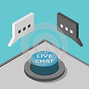 Isometric live chat button