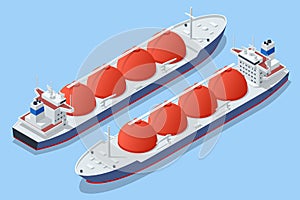 Isometric LNG carrier, an LNG carrier is a tank ship designed for transporting liquefied natural gas Import or export