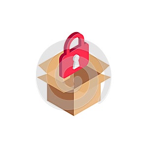 Isometric lock in box