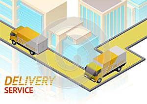 Isometric Logistics and Delivery concept