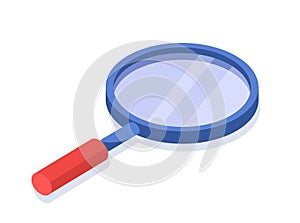 Isometric magnifying glass concept