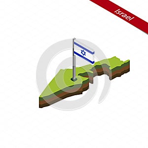 Israel Isometric map and flag. Vector Illustration